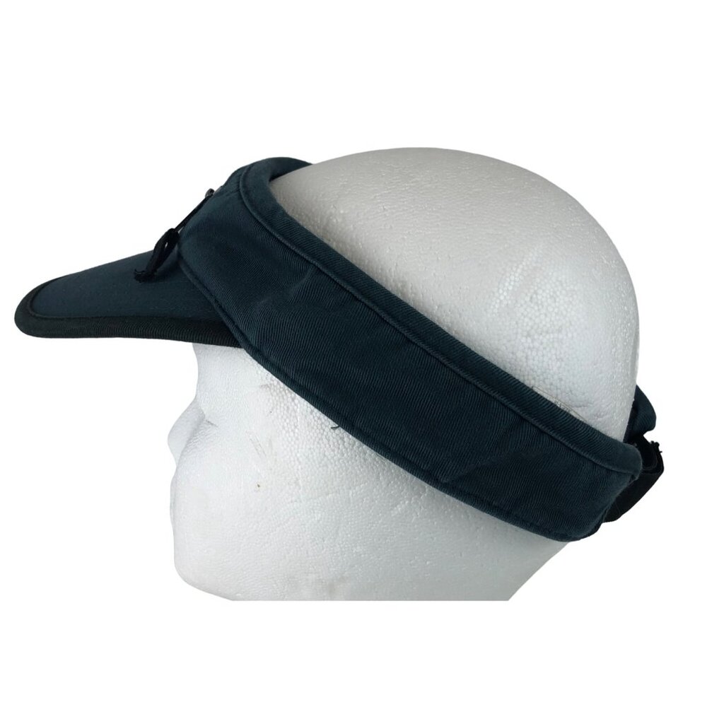 Vintage Navy Blue Canvas Adjustable Sun Visor w/Front Zipper Pocket - Picture 7 of 10